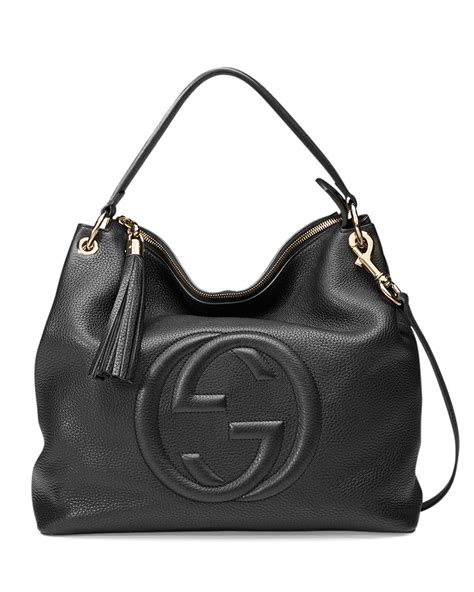 gucci soho hobo textured leather shoulder bag|gucci hobo bag vintage black.